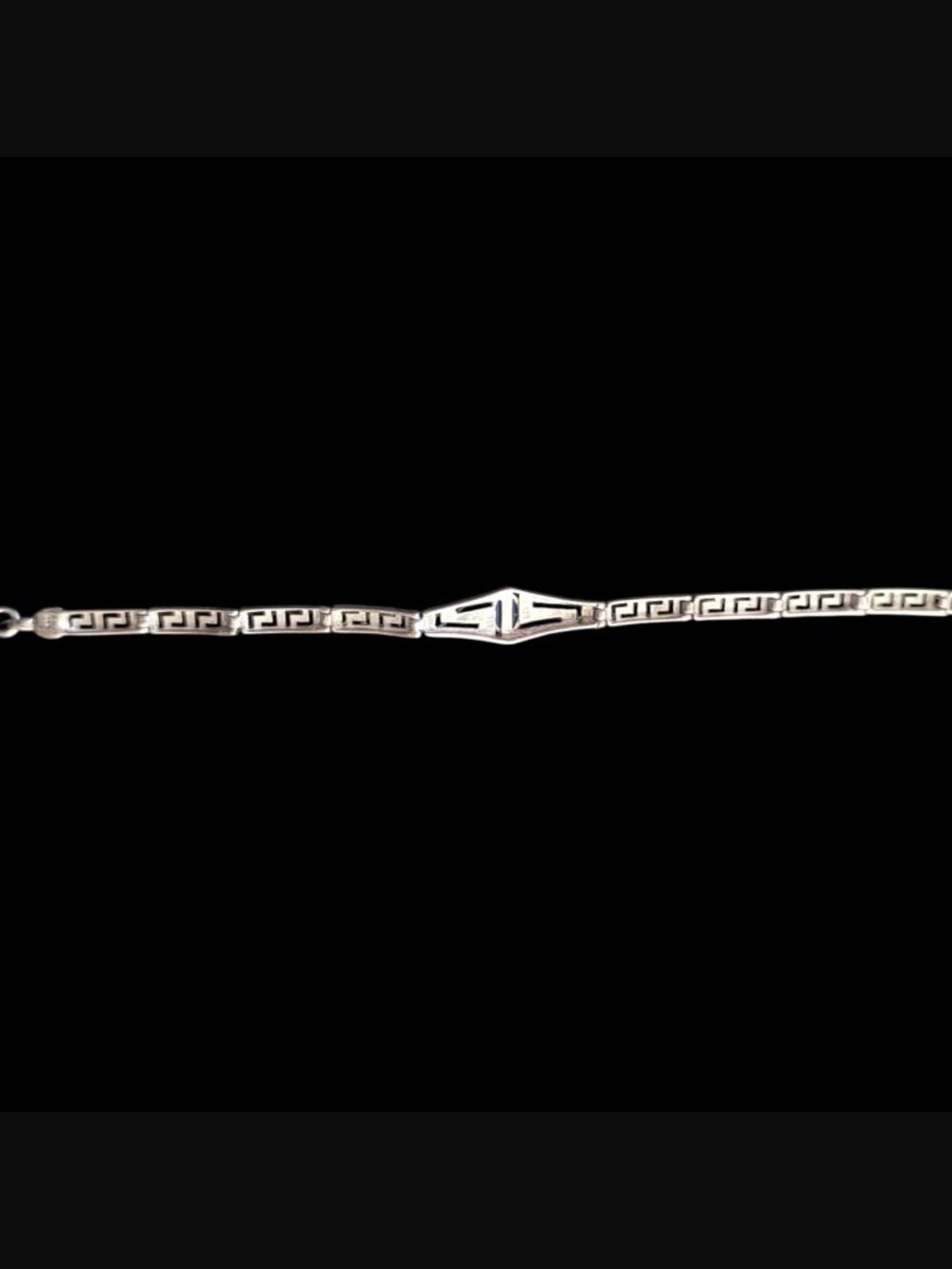 925 Sterling Silver Greek Key Meander Blue Lapis Size 7.25" Bracelet - Picture 8 of 14